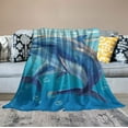 thumbnail image 2 of ONETECH  Soft Dolphins Blanket for Boys Girls Blue Dolphins in The Water Throw Cozy Warm Flannel Blanket for Kids Women Bed Sofa Couch Beach, 2 of 6