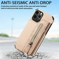 thumbnail image 5 of Jiahe Cover for iPhone XS/X, Credit Card Holder Phone Case with Magnetic Closure,Shockproof Anti-drop Flip Folio Zipper Wallet Kickstand Cover Case, khaki, 5 of 6
