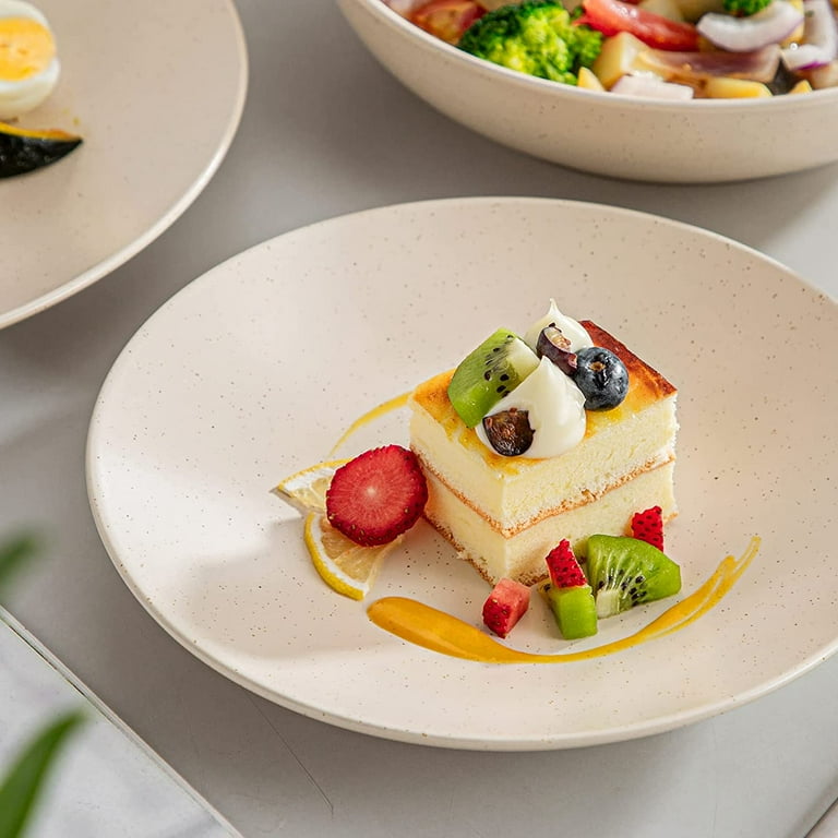 vancasso Sabine, 32-Piece Beige Stoneware Dinner Set, Modern Deep