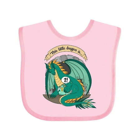 

Inktastic Second Birthday This Little Dragon Is 2 Gift Baby Boy or Baby Girl Bib
