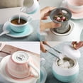 thumbnail image 6 of Sweejar Porcelain Tea Sets,8 oz Cups and Saucer Teaspoon Set of 4, with Teapot and Tea Strainer for Tea/Coffee,Blue, 6 of 6