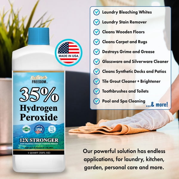 Nature's Freedom 35% Hydrogen Peroxide, Food Grade H2O2 and