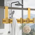 thumbnail image 3 of Over The Door Hook Stainless Steel No Drill Door Hanger Clothes Hook with Non Slip Pad for Bathroom Bedroom Closet,Gold, 3 of 11