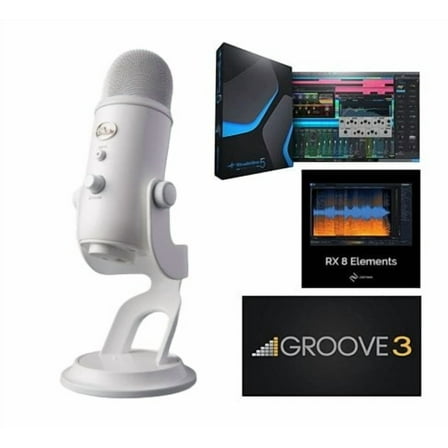 Blue Yeti USB Mic Plus Pack Whiteout  Studio Bundle