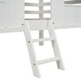 thumbnail image 7 of House Loft Bed, Twin Size Wooden Bed Frame with Widened Ladder, Playhouse Low Loft Bed for Kids Boys Girls, White, 7 of 7