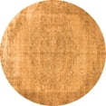 thumbnail image 1 of Ahgly Company Indoor Round Abstract Orange Contemporary Area Rugs, 5' Round, 1 of 1