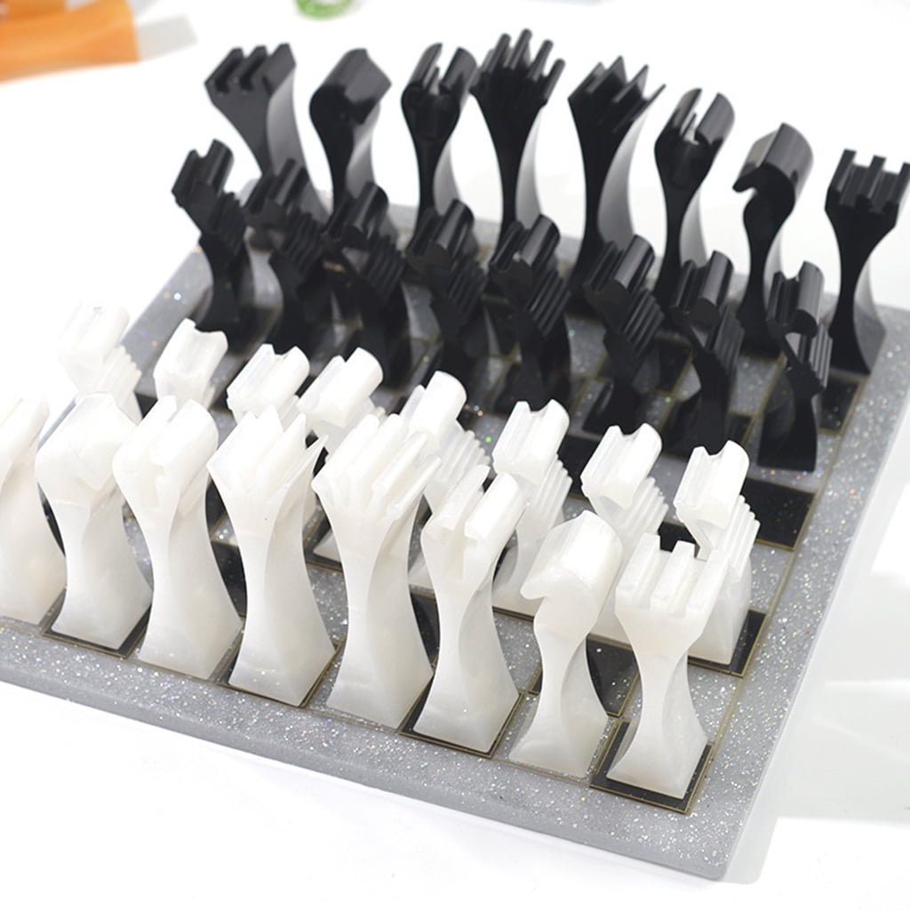 Handmade Chess Set and Checker Game Board Resin Casting Mold International Checkers Toy Silicone Mould Epoxy Resin Craft