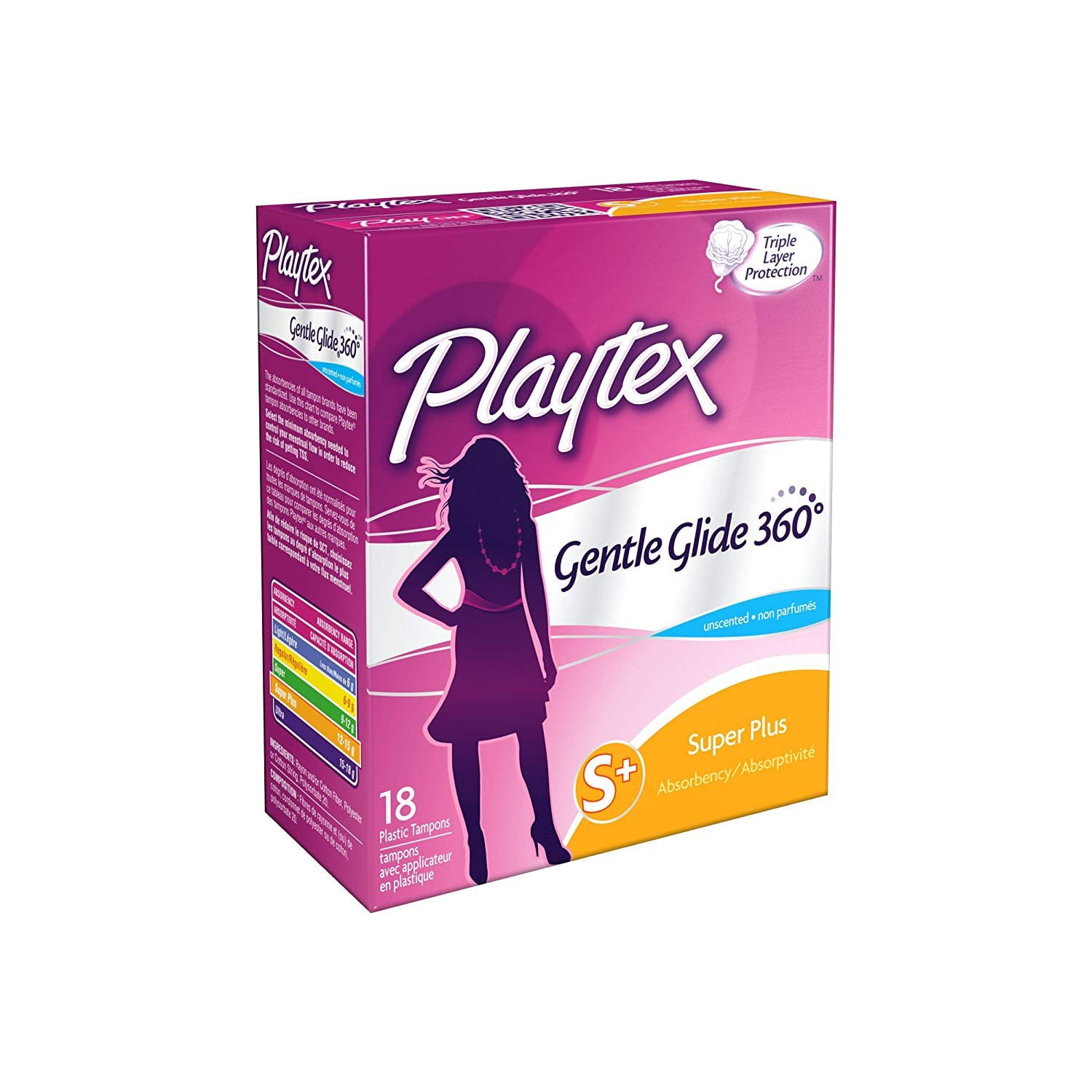 Gentle Glide Tampons, Unscented Super Plus Absorbency, 18Count