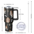 thumbnail image 2 of OBREWU Basset Hounds with Bones and Presents Tumbler with Handle and Lid,Basset Hounds with Bones and Presents 40oz Double Wall Vacuum Insulated Tumbler,Cups Gift for Women and Men, 2 of 7