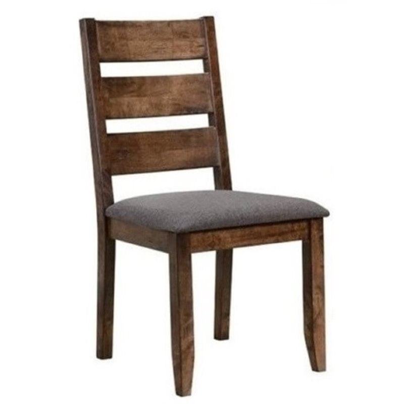 Bowery Hill Ladder Back Dining Chair in Knotty Nutmeg and Gray