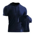 thumbnail image 2 of Posijego Mens Workout Hoodies Pullover Short Sleeve Drawstring Hooded Tops Athletic Workout Running Tee Shirts, 2 of 6