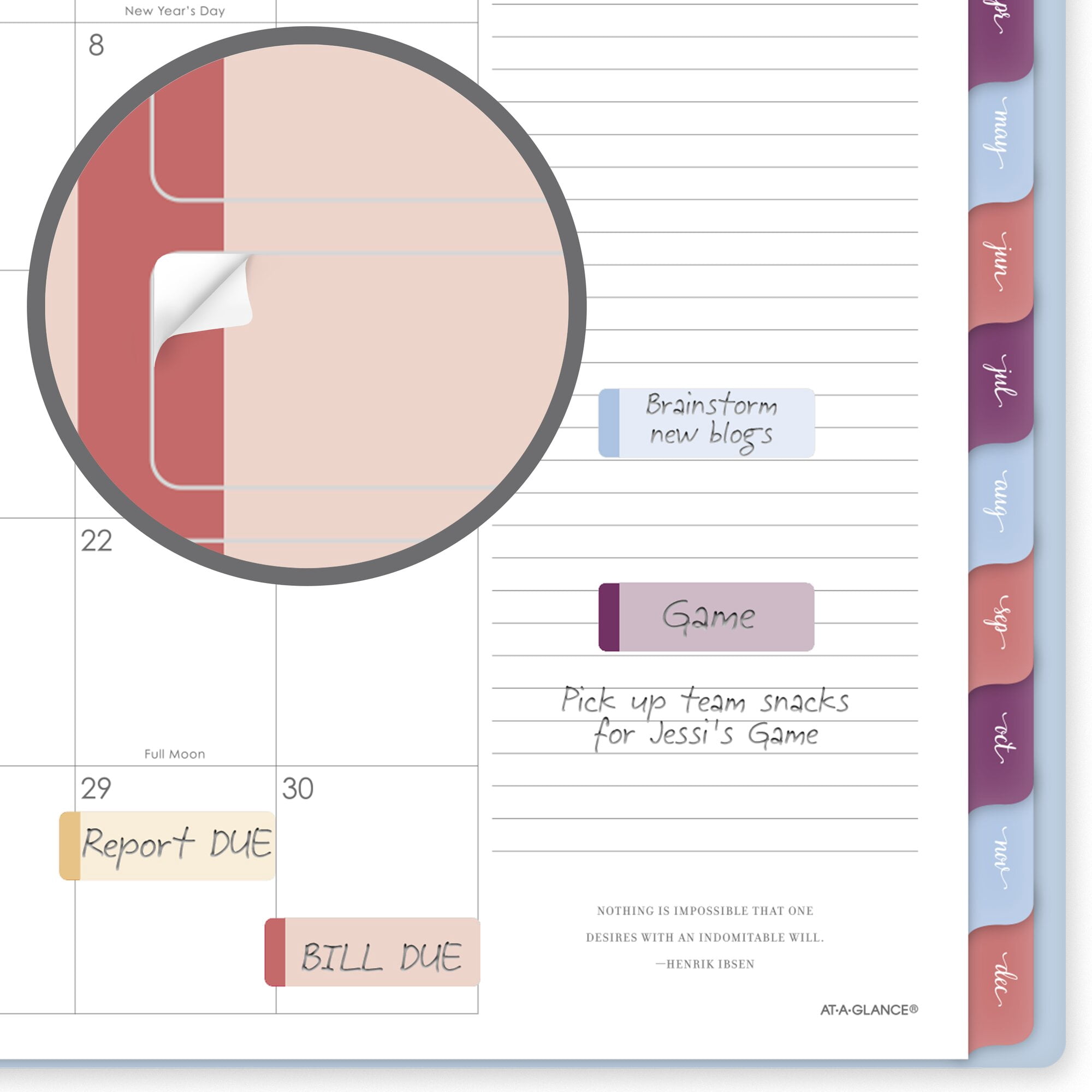 AT-A-GLANCE Harmony 2027 Weekly Monthly Planner Ice Blue Medium 7 x 8 34 -