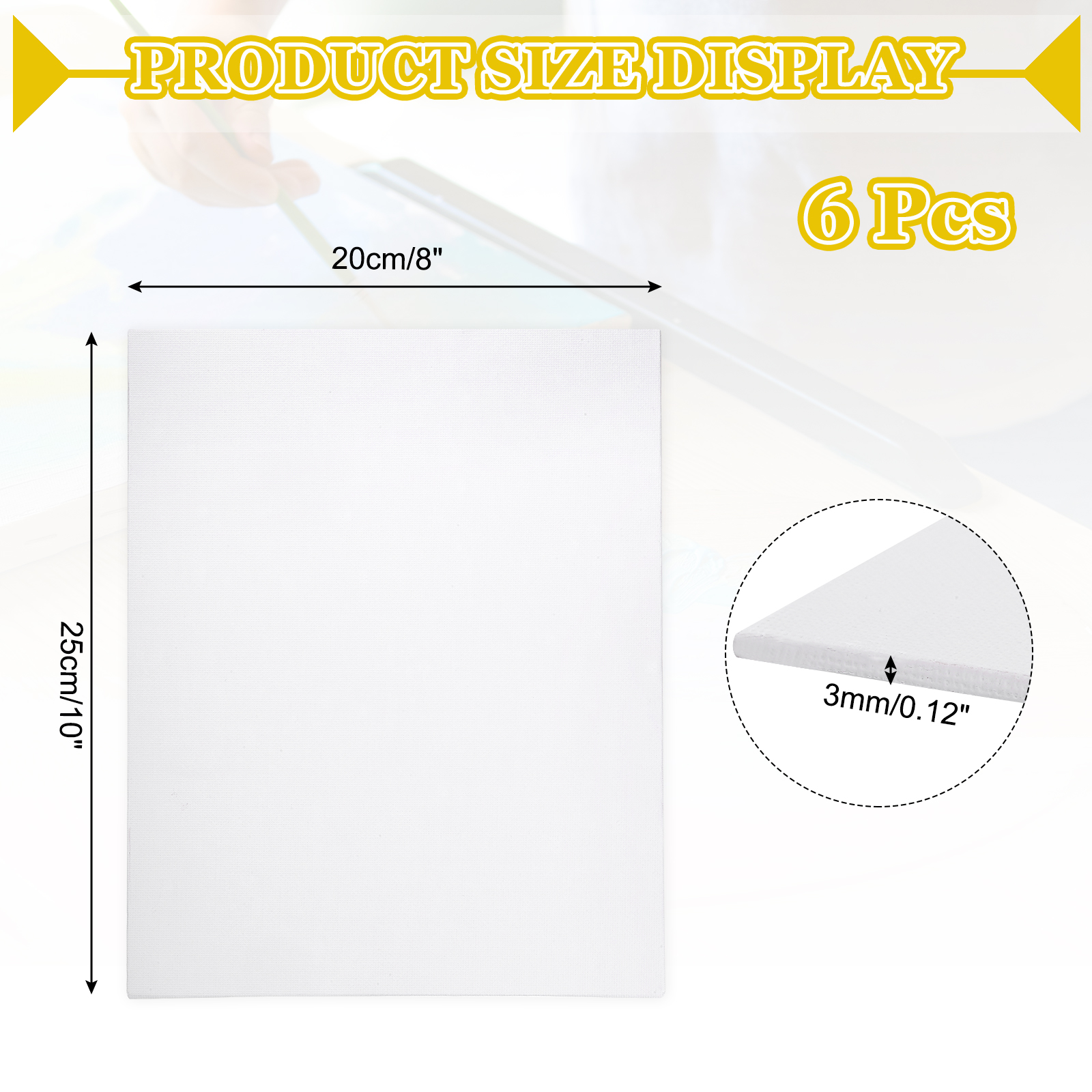 6 Pcs Canvas Boards for Painting, 8 x 10 Inch Blank Flat Canvas Panels Art Painting Supplies