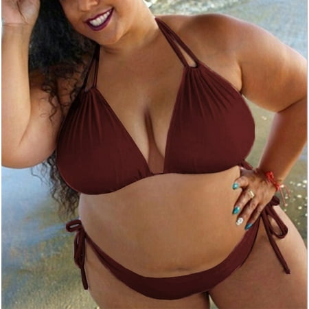 Two Piece Fat Bikini Beach Swimsuits (Best Swimsuit To Hide Belly Fat)