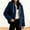 Navy, variant on Women's Comfy Warm Jacket Plus Size Zip up Hoodie Fleece Winter Coat Soft Fuzzy Cardigan with Pockets New Pinky XXL