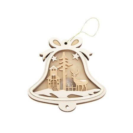 

TWCTUWEN 2024 Chandelier Replacement Tear Drop Wooden Luminous Christmas Decorations Christmas Gifts With Lights Luminous Wooden Pendants Christmas Cornstalks Chandelier Replacement Cover