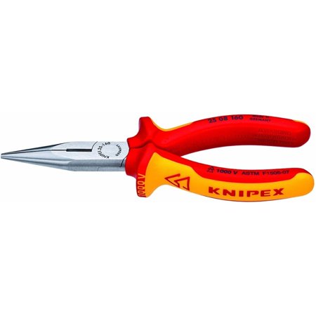 UPC: 0843221018665 | Knipex Needle Nose Plier 6-1/4  L Serrated 25 08 160 SBA