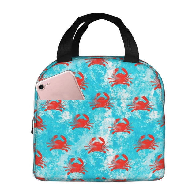 Disketp Crab Swims In The Ocean Bolsa Térmica para Almuerzo para Hombre y Mujer, Ideal para Trabajo, Senderismo y Picnic