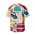 thumbnail image 6 of Lsque London Symbols print Men's Cuban Collar Short Sleeve Shirt Summer Beachwear Casual Button Down Fashionable Vacation Leisure Shirt-3X-Large, 6 of 7