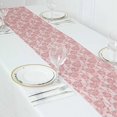 thumbnail image 4 of BalsaCircle 12x108 in Dusty Rose Rose Floral Lace Table Runner Wedding Party Events Reception Home Decorations Supplies, 4 of 8