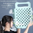 thumbnail image 4 of Cesto de ropa sucia plegable para el baño, cesta de almacenamiento de ropa sucia para colgar en la pared del hogar, cesta de ropa sucia sin perforaciones, cubo para colocar ropa, L, blanco y gris, 4 of 5