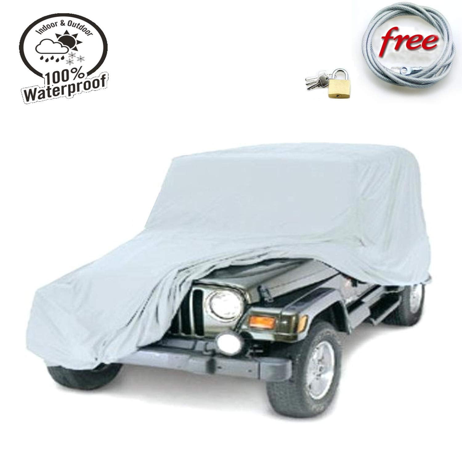 Automotive Jeep Cover for Jeep Wrangler All Weather UV Resistant