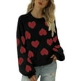 thumbnail image 6 of BJUTIR Womens Pullover Sweaters Women'S Valentine'S Day Cute Love Pattern Knit Sweater Soft And Smooth Beautiful Sweater, 6 of 8