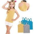 thumbnail image 6 of ZACPNCV 4 Pieces Girls Dance Tank Tops Racerback Camisole Undershirts Spaghetti Strap Camis Dance Clothes Tank Tops for Girl Gray 2-3 Years, 6 of 7