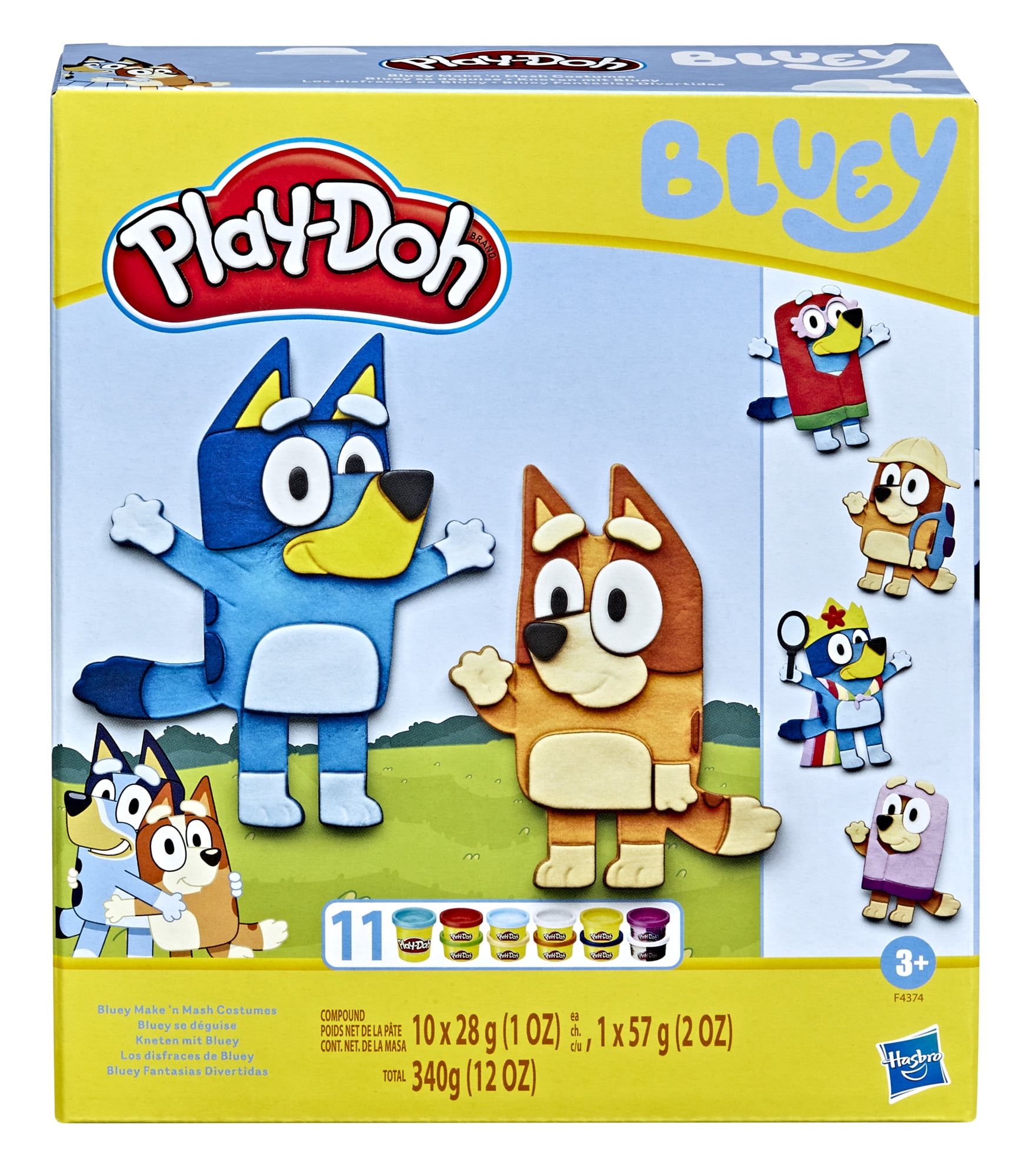 Play-Doh Bluey Make 'n Mash Costumes Playset with 11 Cans