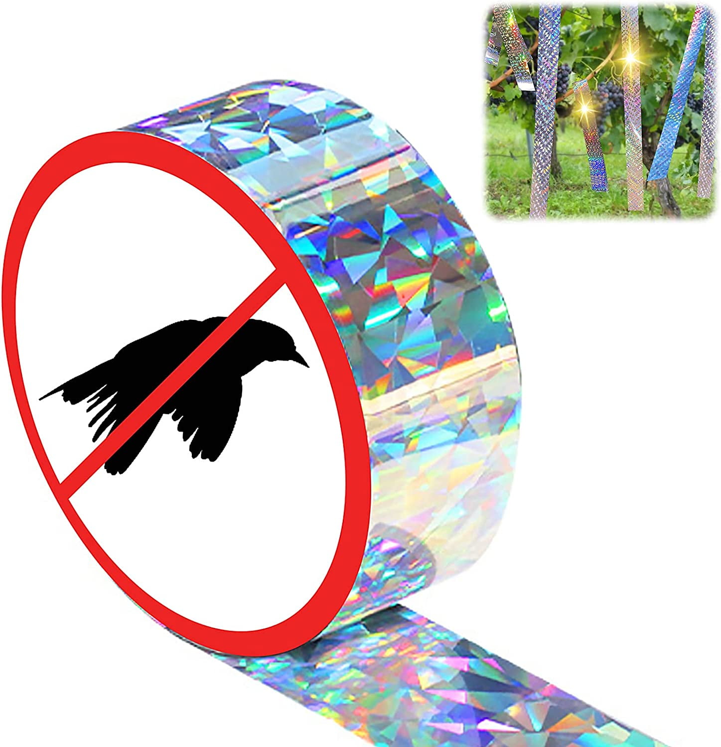 3PCS Bird Repellent Bird Tape Deterrent Tape Reflective Tape 80 m x 2.4