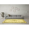 thumbnail image 3 of Ahgly Company Machine Washable Indoor Round Medallion Yellow Traditional Area Rugs, 3' Round, 3 of 4