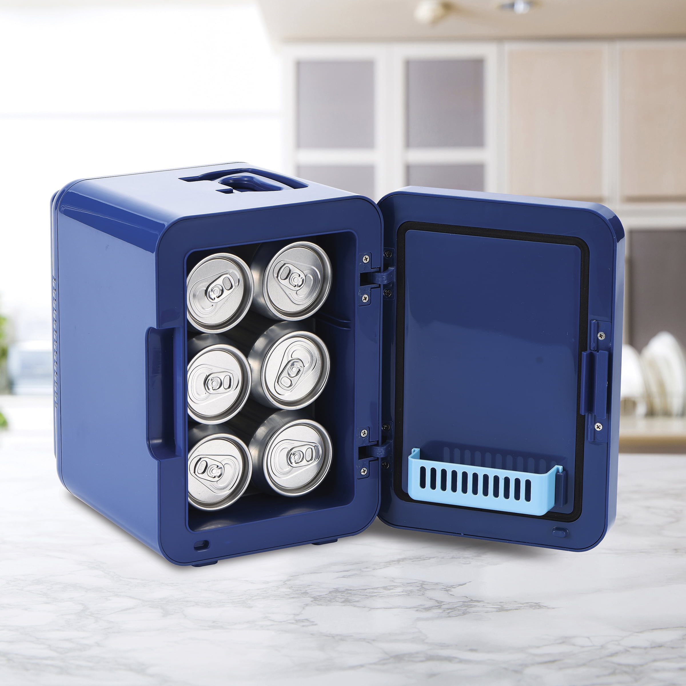 Disney Stitch Mini Fridge 4L 6 Can, Blue Portable Beverage Cooler for Drinks, Skincare, Bedroom, Office, Gaming Setup