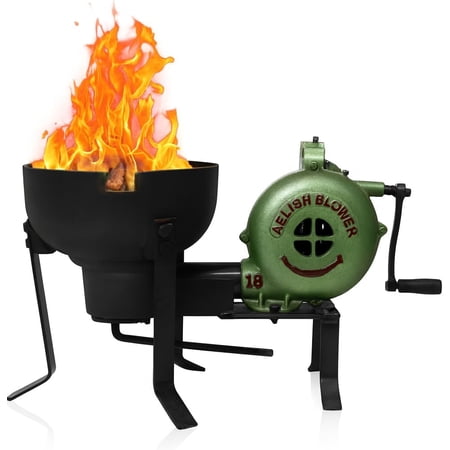 Blacksmithing Coal Forge Furnace with Hand Blower for Knife Making Forging Farriers Tools and Equipment – Vintage Style Coal Forge with Pedal Type Hand Blower