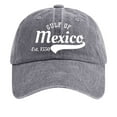 thumbnail image 1 of HJYCHN Ladies Hats Washed Denim Printed For Women Mexico Print Mens Baseball Cap Grey One Size, 1 of 3