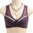 thumbnail image 3 of Mrat Clearance Bras for Women Wireless Embroidered Comfortable Breathable Front Closure Bras for Seniors Push up Bralette Bralette for Female Push up Bra Underwear Purple_E 38, 3 of 4
