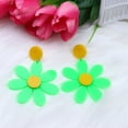 thumbnail image 3 of Pendientes de flores huecas de color fluorescente, pendientes sencillos, frescos y populares, pendientes triangulares cuadrados, joyería para las orejas para mujer, 3 of 3