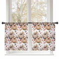 thumbnail image 7 of Sheer Curtains 54 inches Long 2 Panels Set Fall Theme Watercolor Pumpkin Fallen Leaves Tiers Sheers Rod Pocket Small Window Short Curtains for Kitchen Cafe, Each 52" W x 54" L, 7 of 7