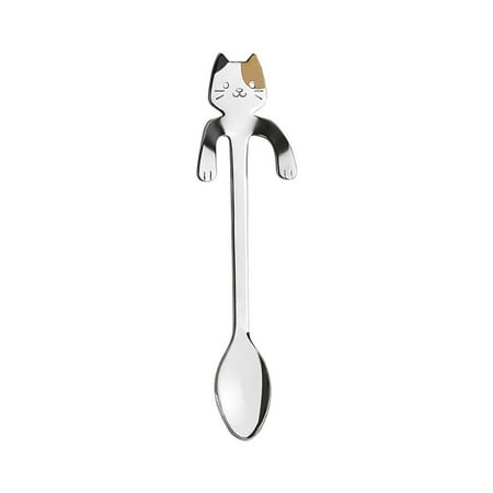 

1Pcs Hot Stainless Steel Cartoon Cat Spoon Creative Ice Cream Candy Teaspoon Kitchen Supplies Tablew