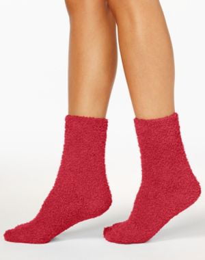 Photo 1 of Charter Club Women's Solid Butter Socks, Red (red, 9-11 us)