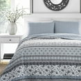 thumbnail image 2 of Stone Cottage Bexley Block Print Cotton Reversible 3 Piece King Quilt Set, 2 of 6