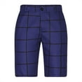 thumbnail image 4 of IROINNID On Sale Bermuda Shorts for Men Plaid Five-point Pants Suit Shorts Have Pockets Button Pants,Blue, 4 of 6