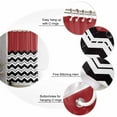 thumbnail image 6 of Shower Curtain Waterproof for Bathroom 72x72 Inch, Red Black Waves Bath Curtain for Bath Stalls and Tub Chevron Stripe Decorative Shower Curtains with Hooks, 6 of 8