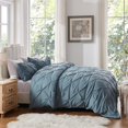 thumbnail image 4 of Duvet Cover Queen Size - Reversible Pintuck Duvet Cover Set with Zipper, 4 of 7