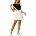 thumbnail image 2 of Women's Denim Skirt Overall Adjustable Strap Braces Mini Suspender Washed Jean Skirts 2XL White, 2 of 6