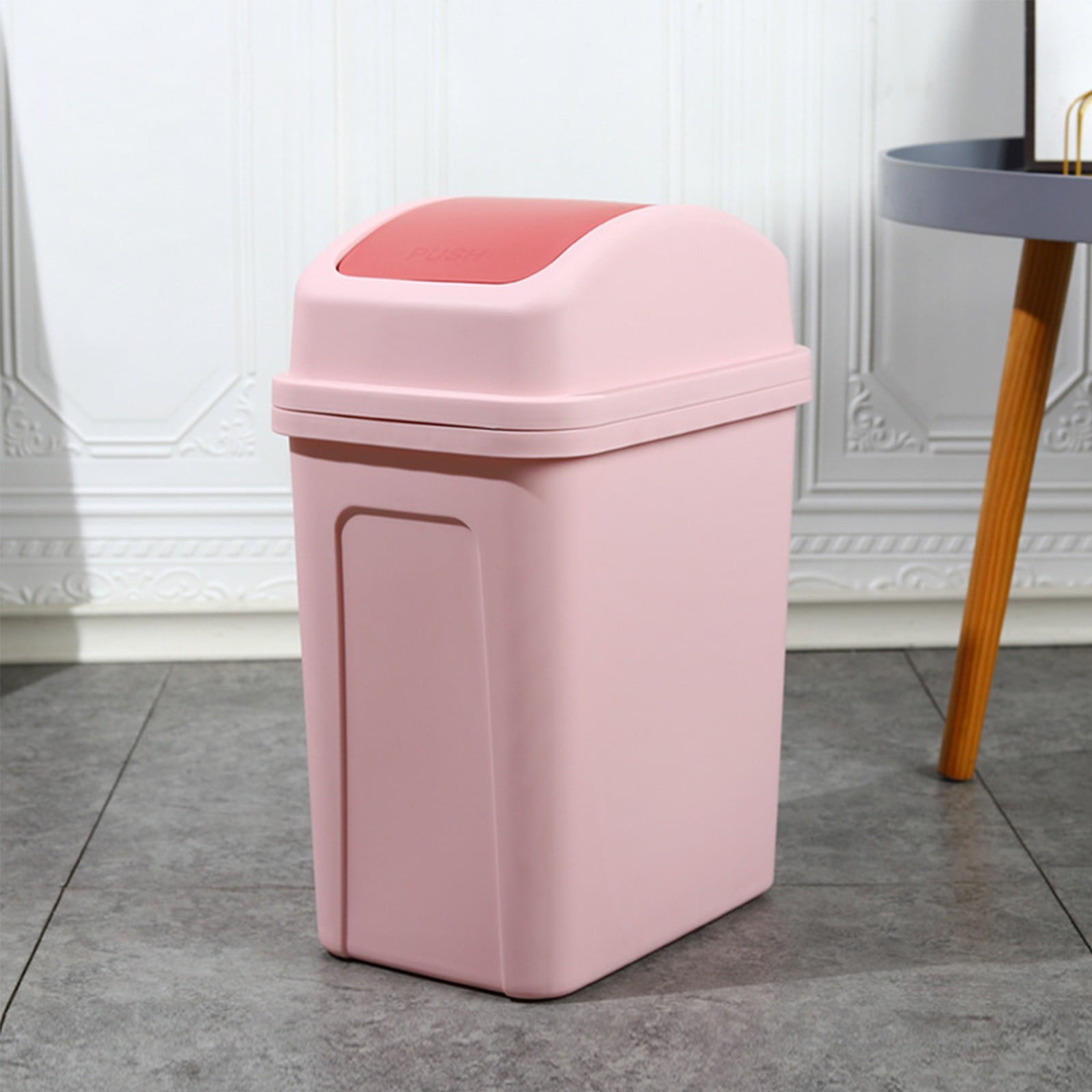 BMYJ Bathroom Trash Can With Lid 5.5 Plastic Garbage Can With Lid Waste Basket Trash Proof Trash Can Small Plastic Trash Can,Slim Trash Bin Waste Basket for Bathroom,Bedroom,Office,Living Room