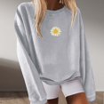 thumbnail image 3 of Gibobby Sudaderas para mujer oferta Sudaderas Camisa de Cuello Redondo Sólido de Manga Larga para Mujer atlético(Gris,XG), 3 of 4