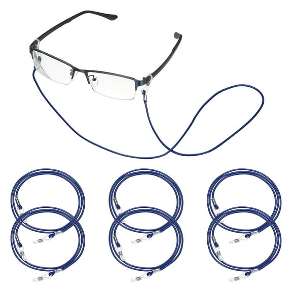 Uxcell 6 Pcs Braided Eyeglasses Strap, Eyeglass Chain for Women and Men, Dark blue
