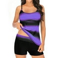 thumbnail image 1 of Aayomet Maillot de Bain pour Femmes Ensemble une Pièce Robe de Bain Maillots de Bain Taille Tankinis Ensemble (Violet, TTTG), 1 of 5