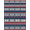 Navy Blue Red Ivory, Pattern 2, variant on ODIKA 8'x10' Washable Area Rug Non-Shedding, Easy Care, Striped Horizontal Navy Balanced Nautical Motif Strip Mudroom for King Size Bedroom Under Bed, Master Suite