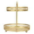thumbnail image 3 of 2 Tier Fruit Tray, Exquisite Texture Gold Elegant Cupcake Stand  For Home, 3 of 8